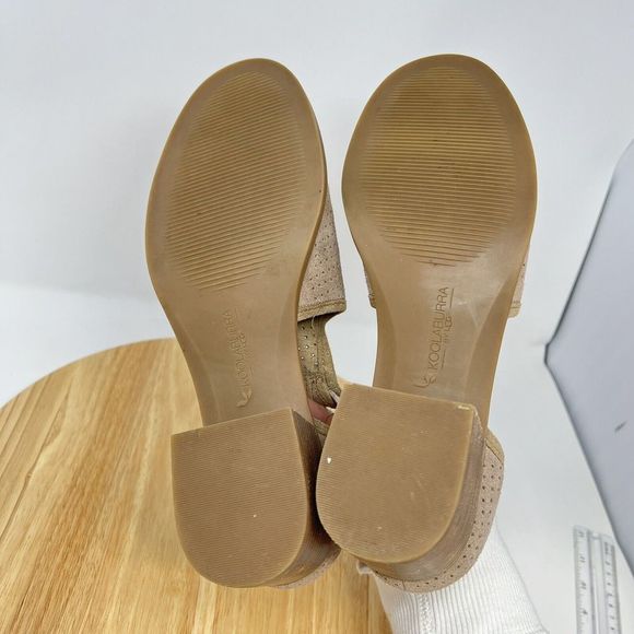 Koolaburra By UGG Shoes Tan Ashlyn Perforated Suede Heeled Sandal Size 10 - Picture 10 of 11